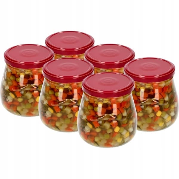 Syltburkar med lock 6 st 500 ml