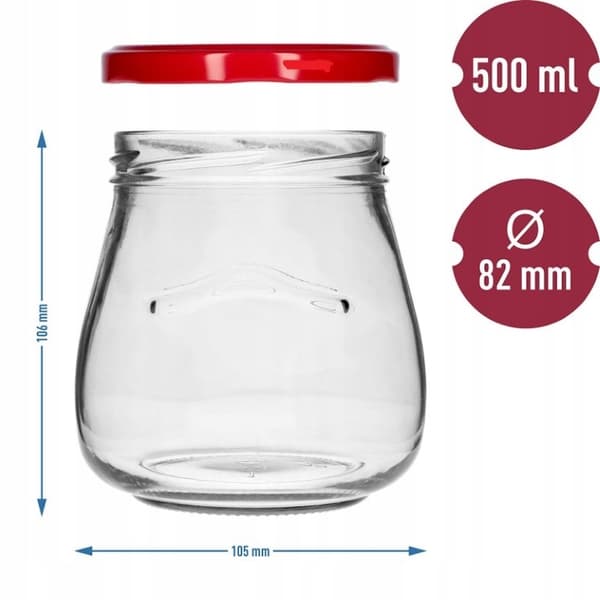 Syltburkar med lock 6 st 500 ml