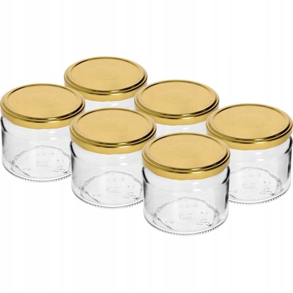 Syltetøjsglas med låg 6 stk. 330 ml