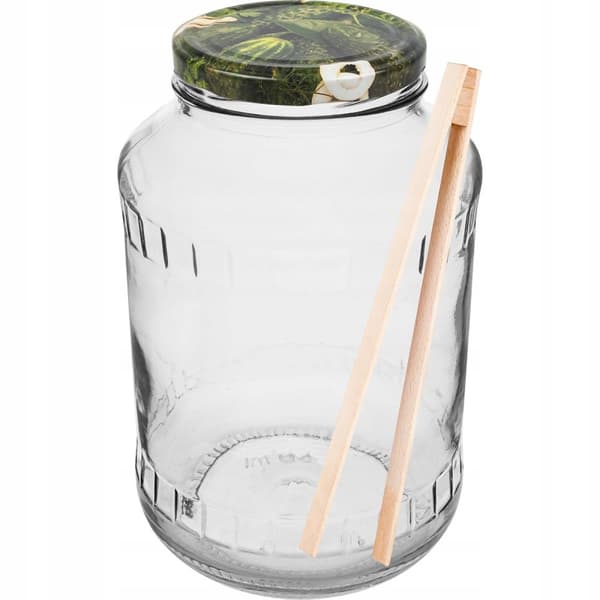 Glasburk med lock 1,5L diameter 82/6 + tång