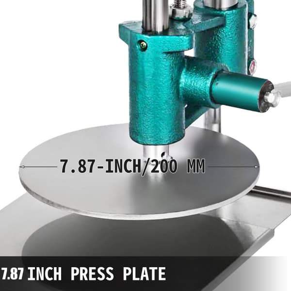 pizzadeg pressmaskin med 200 mm diameter pressplatta, gjutjärnsbotten, hög flexibilitet, enkel manövrering, bred applikation