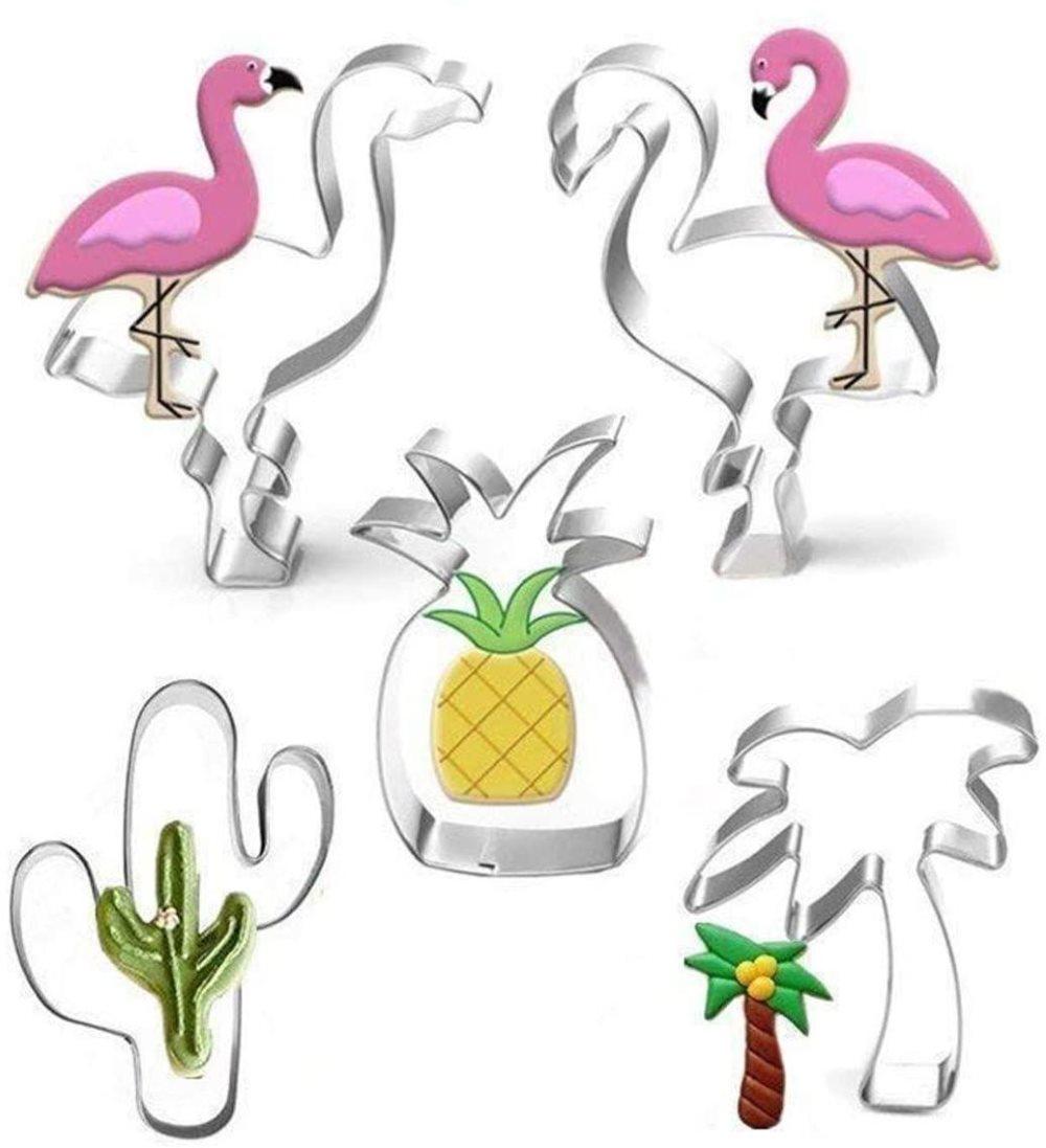 Tropical Kakmått Utstickare Kaktus Flamingo Ananas Palm Rostfritt Stål
