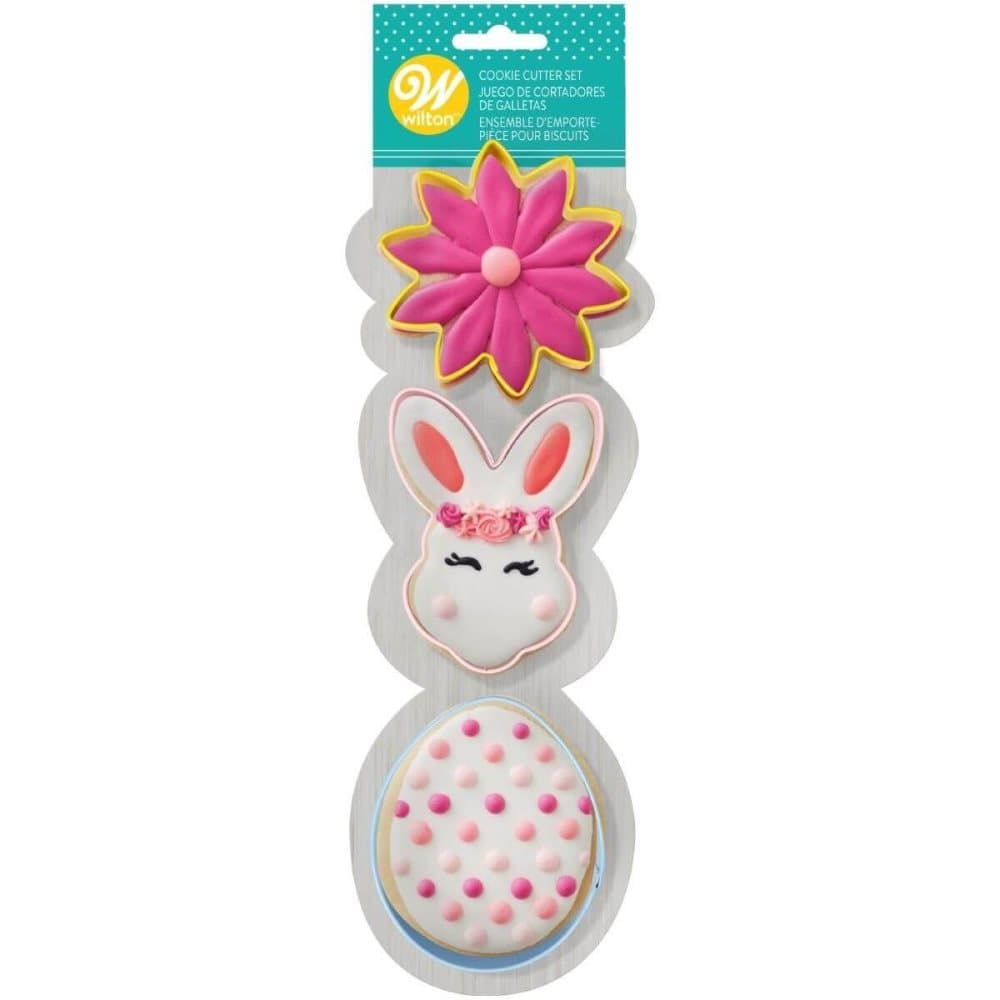 Wilton Cookie Cutter Set Flower/BunnyHead/Egg Set/3