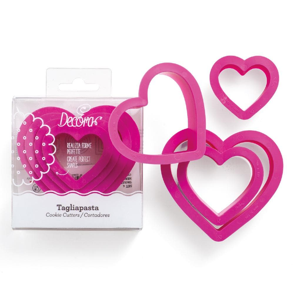 Utstickare Hjärta 4-pack Nested Heart Kakmått - Decora