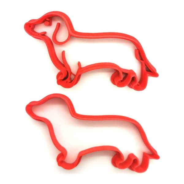Dachshund hund 8 cm cookie cutter 2 stk
