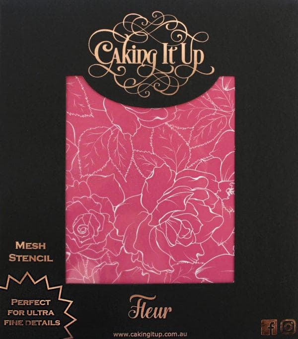 Caking It Up Fleur - Stencil Schablon Rosor Blommor by Karen Reeves