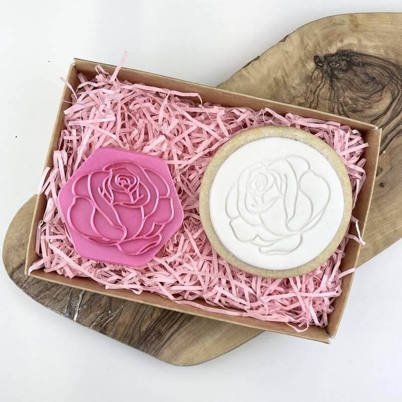 Simple Floral Rose Cookie Stamp Lissie Lou