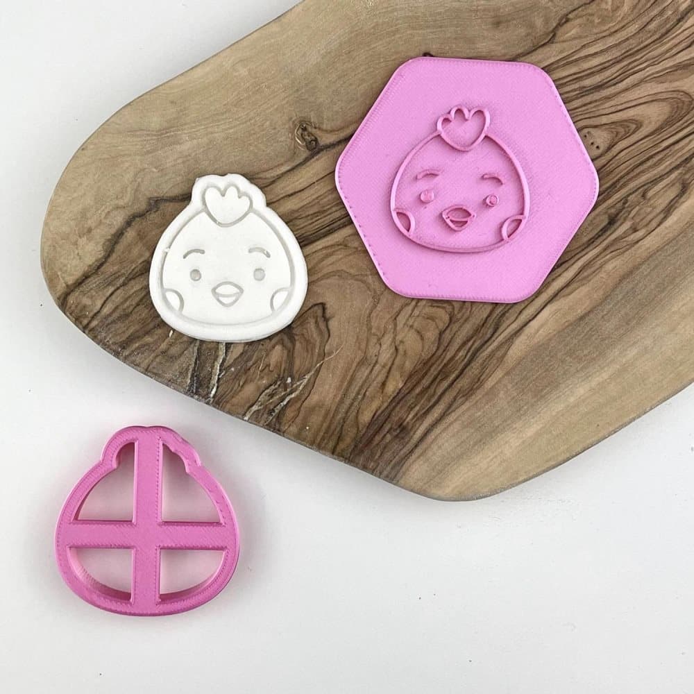 Cute Chick Face Cookie Stamp & Cutter Lissie Lou