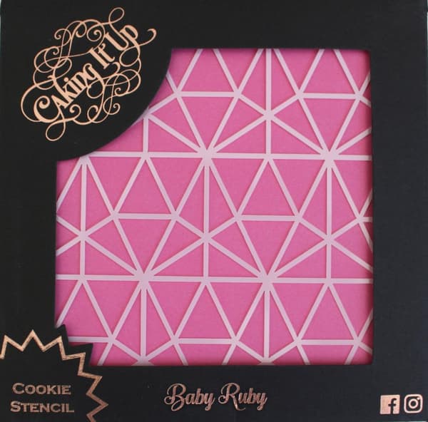 Baby Ruby Cookie Stencil Scahblon Geometriskt Mönster - Caking It Up