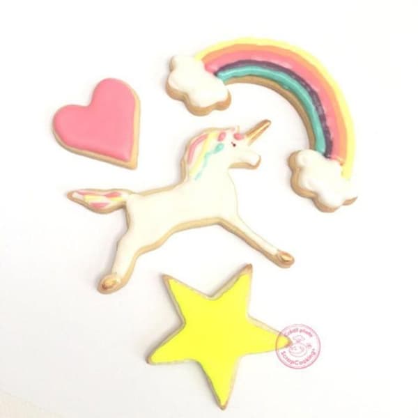 Kakformssats i rostfritt stål - Unicorn - 4 st