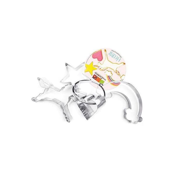 Kakformssats i rostfritt stål - Unicorn - 4 st