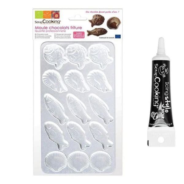 Stel form för chokladfries + Svart glasyrpenna
