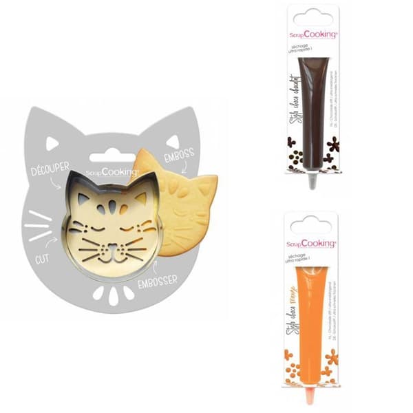 Cat Relief Cookie Kit + 2 bruna och orange chokladpennor