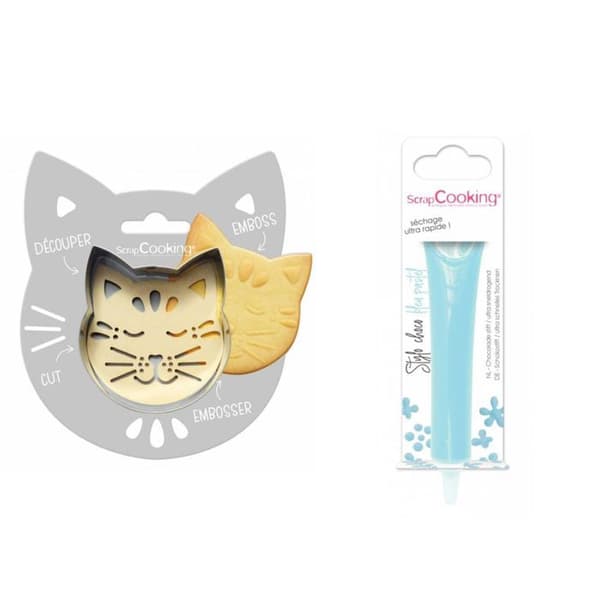 Cat Relief Cookie Kit + Pastellblå chokladpenna