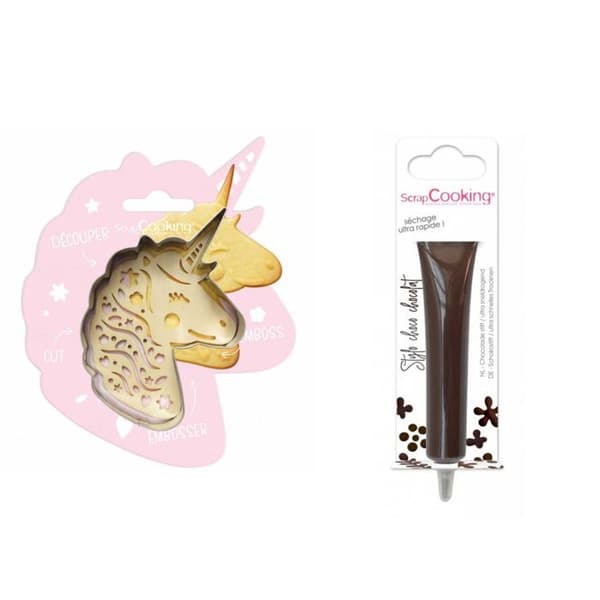 Unicorn Relief Cookie Kit + Brun chokladpenna