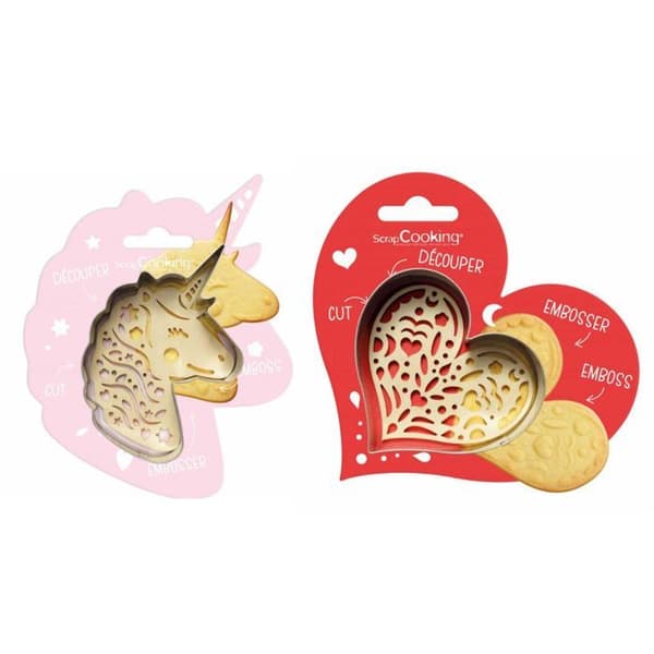Kit för präglad kaka Unicorn + Heart