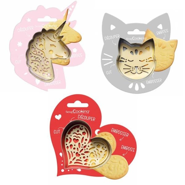 Katt + Enhörning + Hjärtpräglat kakkit