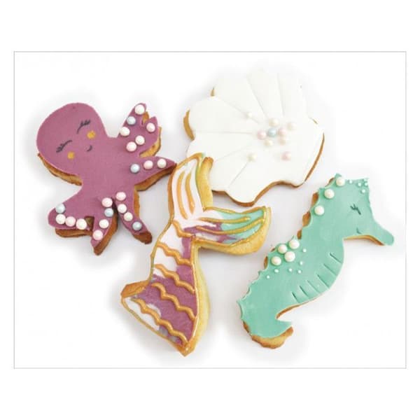 Cookie cutter kit + 6 sjöjungfru söta dekorationer