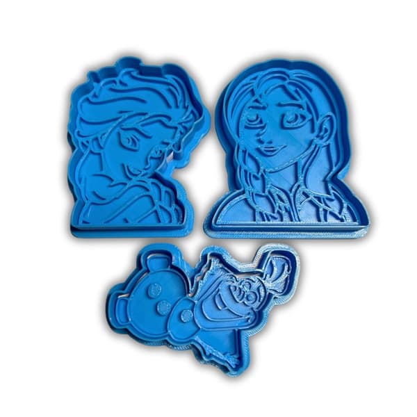 Elsa Anna Olaf Frozen cookie cutter kontur och avtryck