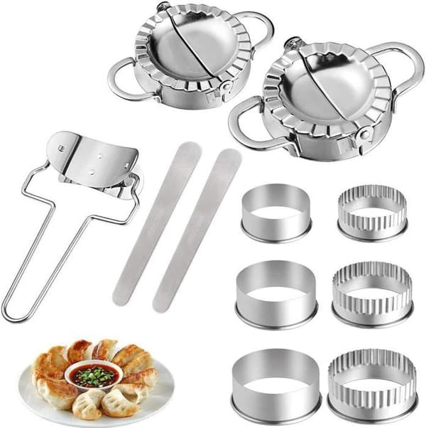 Raviolimaskin - Set med 11 ravioliformar i rostfritt stål - Dumplingmaskin - Dumplingform - Kökstillbehör