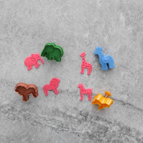 Vilda Djur Utstickare 4st | Plunger Giraff Lejon Elefant Zebra