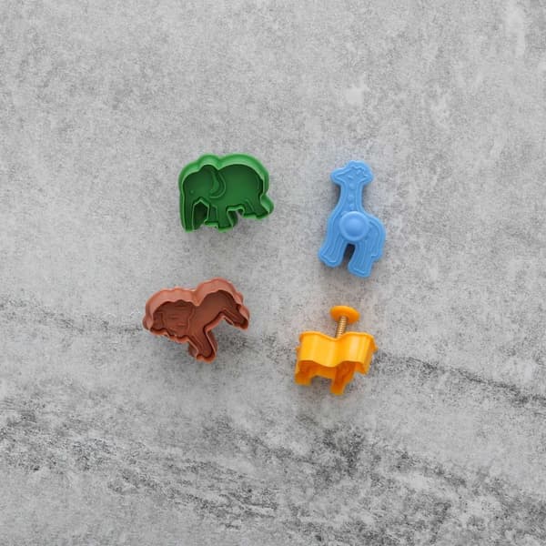 Vilda Djur Utstickare 4st | Plunger Giraff Lejon Elefant Zebra