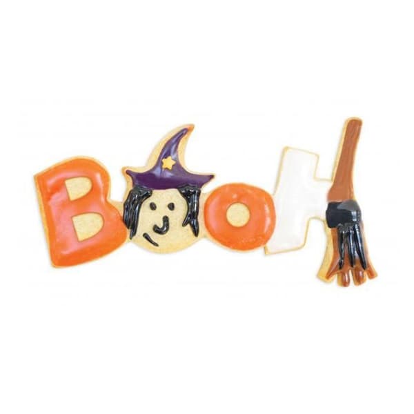 Hink 16 bakningsformar Halloween + svarta och vita ätbara pennor