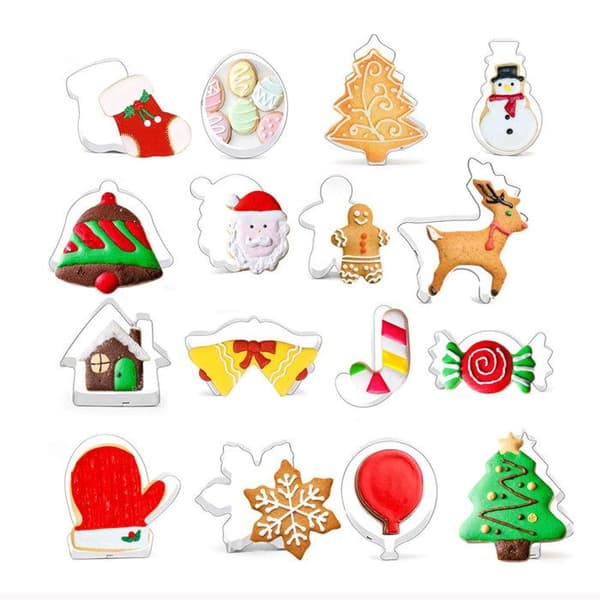 TD® 14 set Fondant Kakform Kex Gör-det-själv-verktyg Hushållsredskap för bakning i rostfritt stål