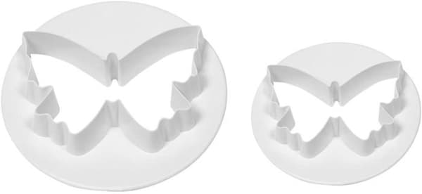Cutter - Pme kakskärare - BU491 - Set med 2 fjärilsskärare, plast, vit, 6,5 x 2 x 6,5 cm
