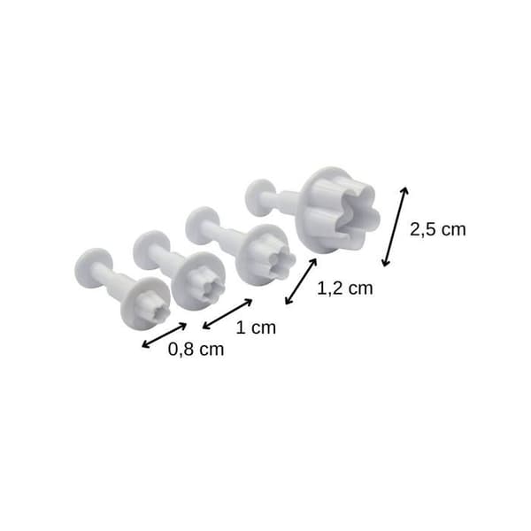 Set med 4 blommformar för sockerpasta Zenker ref. 43074