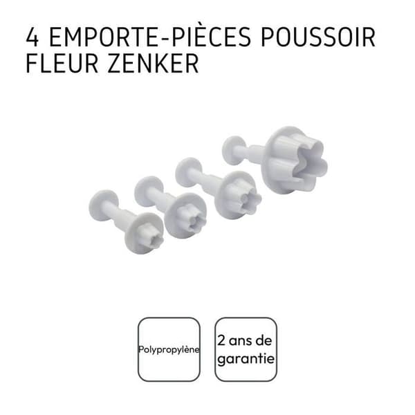 Set med 4 blommformar för sockerpasta Zenker ref. 43074