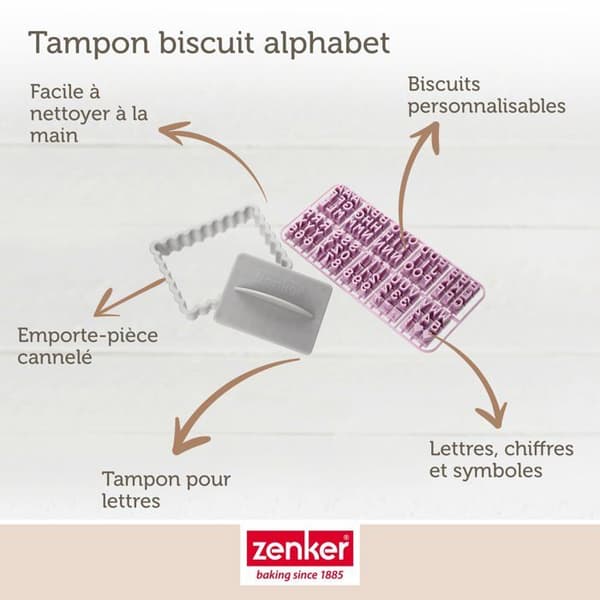 Utstickare med bokstäver - Zenker - 44827 - Flerfärgad plast - 8 x 6 cm - Diskmaskinssäker