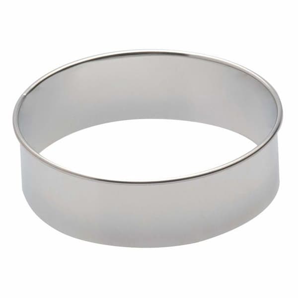 Piazza - 285565 - Set med 6 runda kakformar i tenn med handtag, 10 cm diameter, 3 cm höjd