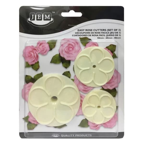 JEM 3 Easy Pink Cutters - Socker Blommor Dekorera kakor Cutters