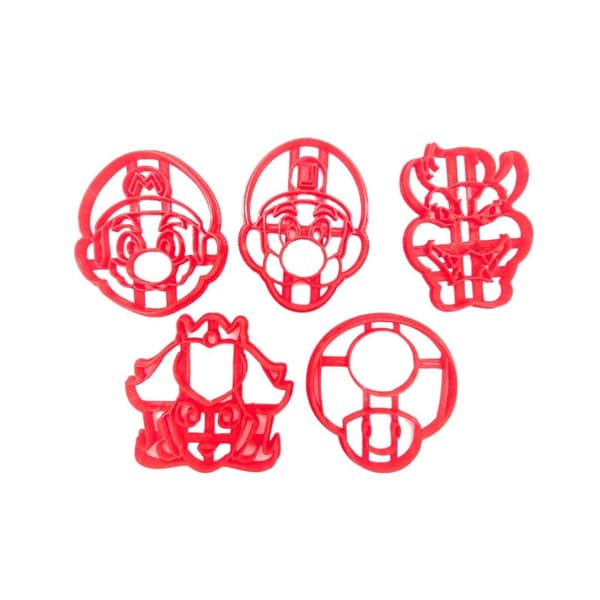 5 stk kakeutstikker Mario 8 cm