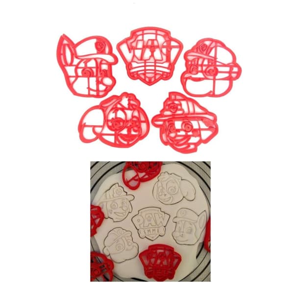 5 stk kakeutstikker Paw Patrol 8 cm