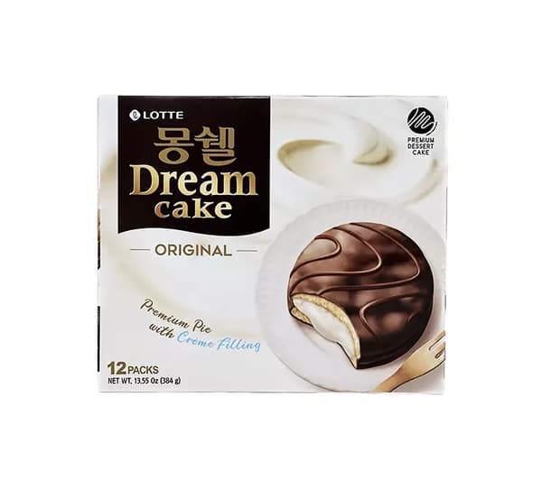 Premium Kaka/Paj Med Färsk Kräm 408g Lotte Korean
