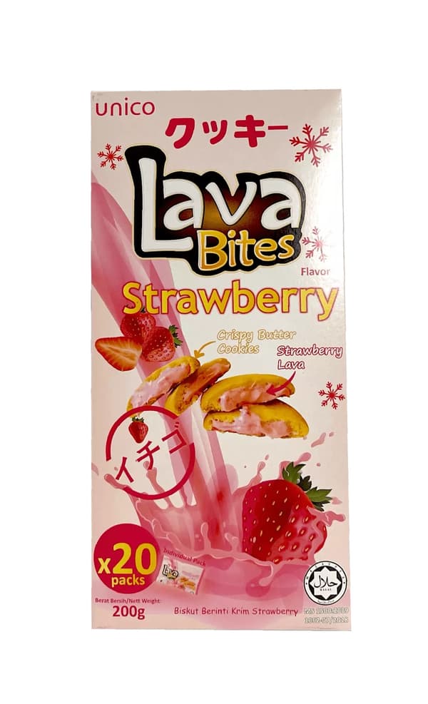 Kakor Jordgubbär Smak 200g My Lava Bites Unico Malaysia