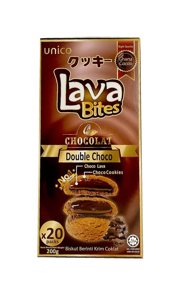 Kakor Double Choco 200g My Lava Bites Unico Malaysia