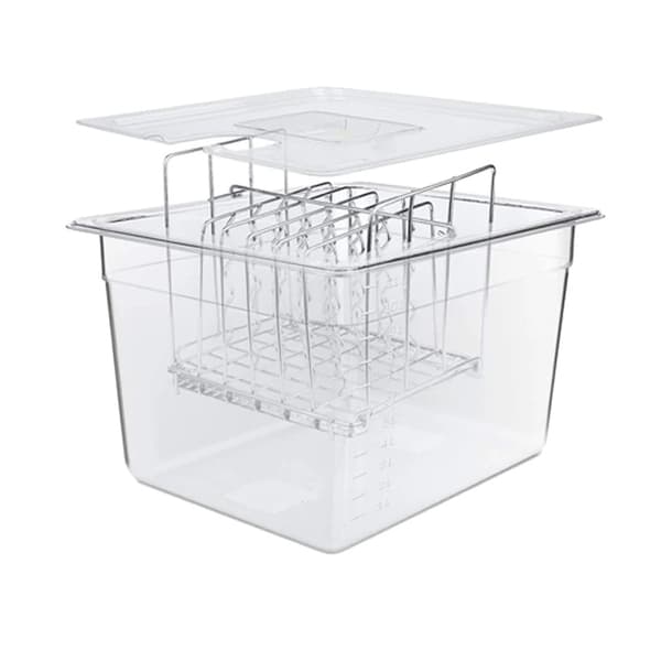 Set för Sous Vide i rostfritt stål, 11L behållare, justerbar hylla,Rack N 11L Behållare