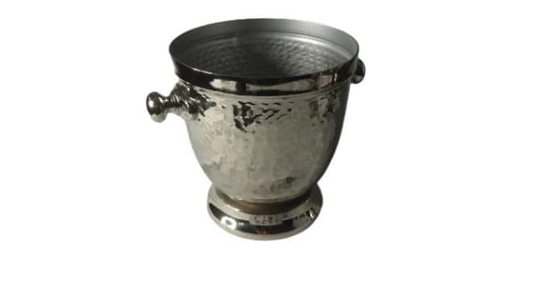 Vacker Champagne & vinkylare med mönster i polerat aluminium
