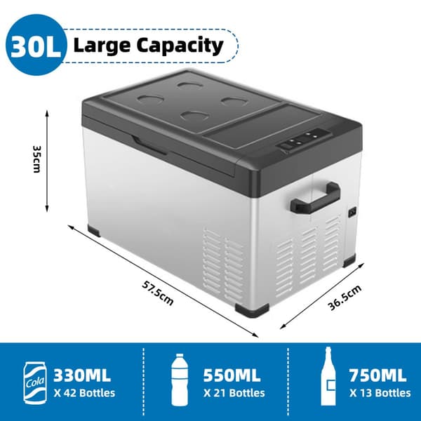 Hcalory 30 liter elektrisk køleboks 12V bærbart minikøleskab Bluetooth fryser