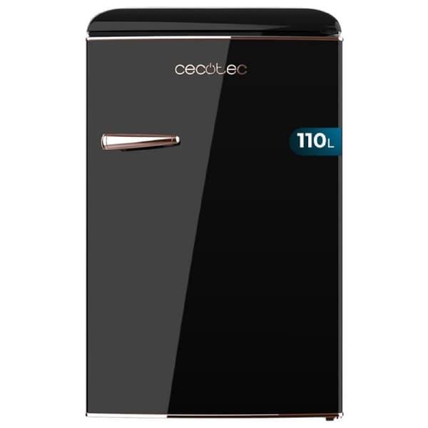 Cecotec TT Origin Black mini retro refrigerator, class E, with 118L capacity, ICEBOX and LED inside.