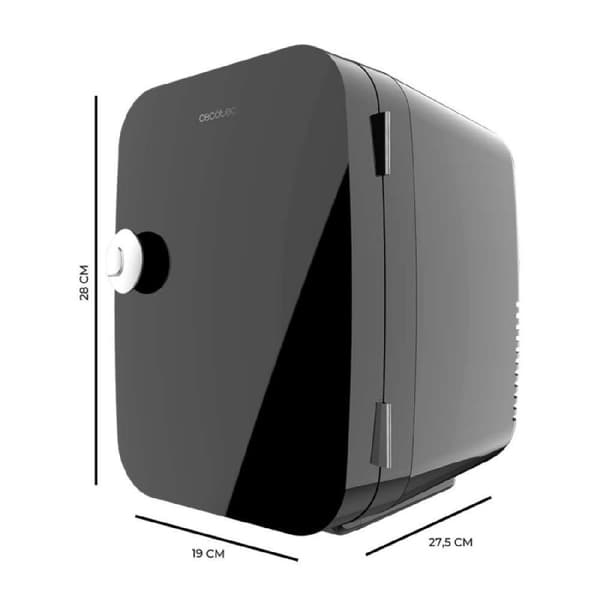 Cecotec MiniCooling Bahamas Black 6 L mini fridge, 12 V-220 V operation, car and caravan compatible, cooling and heating function, temperature range