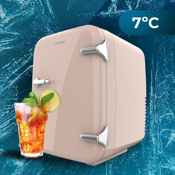 Cecotec MiniCooling Habana Cream 4 L mini fridge, 12 V-220 V operation, car and caravan compatible, cooling and heating function, temperature range 7