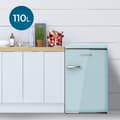 Miniatyrbild 4 av 5: Cecotec TT Origin Blue mini retro refrigerator, class E, with 118L capacity, ICEBOX and LED inside.