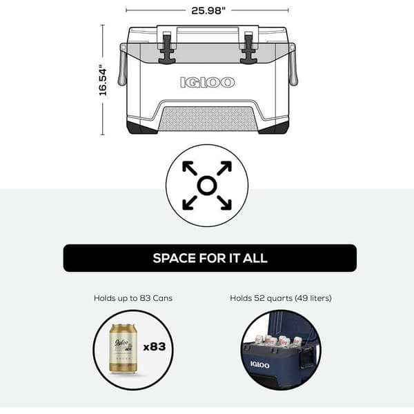 Igloo Coolers Stiv Bærbar Køler Bmx 52 49l Blå 66 x 41.5 x 42 cm