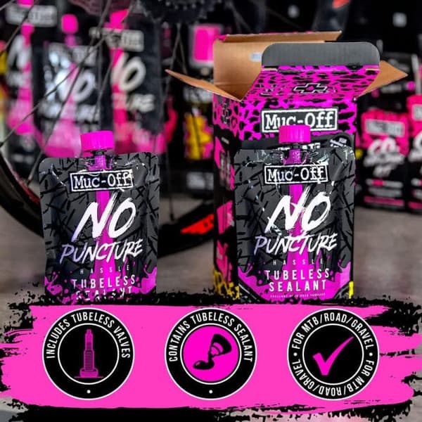 Tubeless installationssats - Muc-Off - Ultimate - 30 mm x 10 m - Svart/Rosa/Gul - Tillbehör ingår