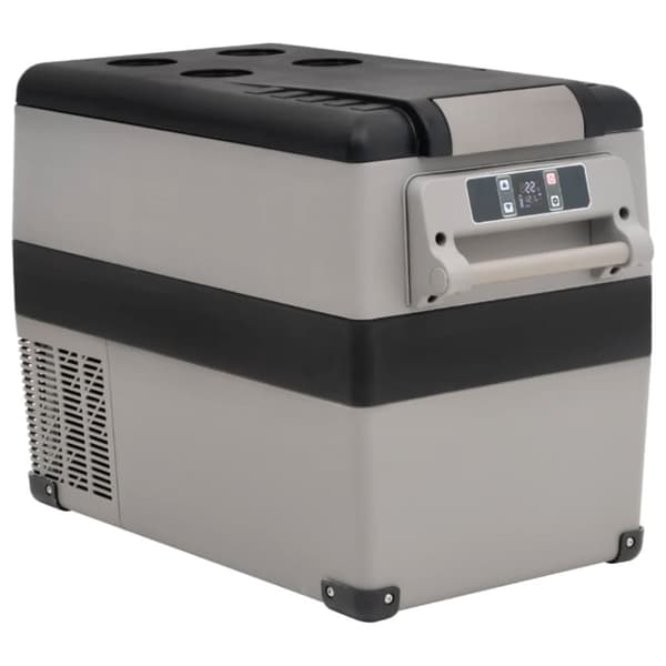 Kylbox med handtag 35 L svart och grå PP & PE