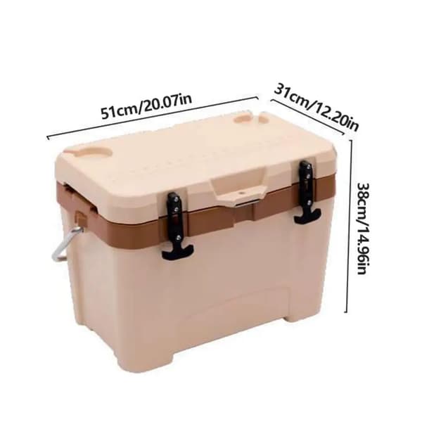 Isoleret isterningeboks, holdbart PP-materiale, rigelig opbevaringsplads,Beige